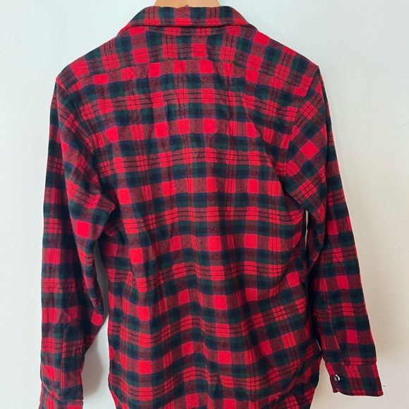 60's Pendleton Red & Green Plaid Wool Button Up Shirt - Picture 2 of 10